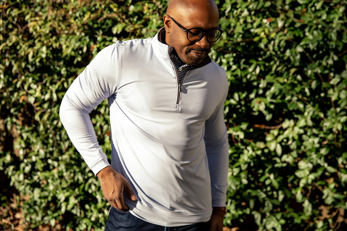 Performance Quarter Zip - Light Grey