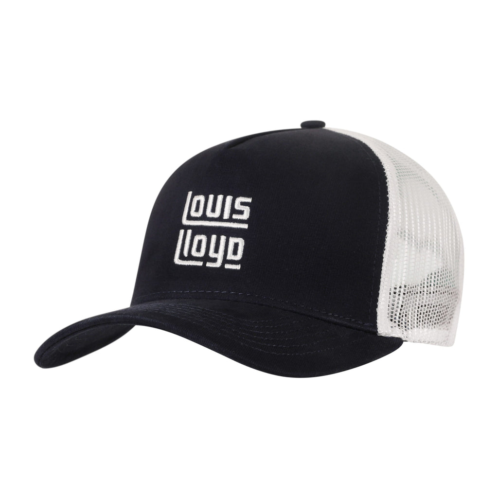 Navy Trucker with Stacked Logo