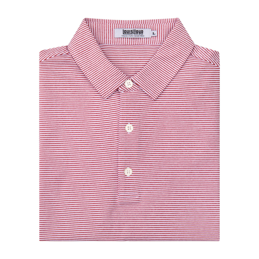 Performance Polo - Red and White Stripe