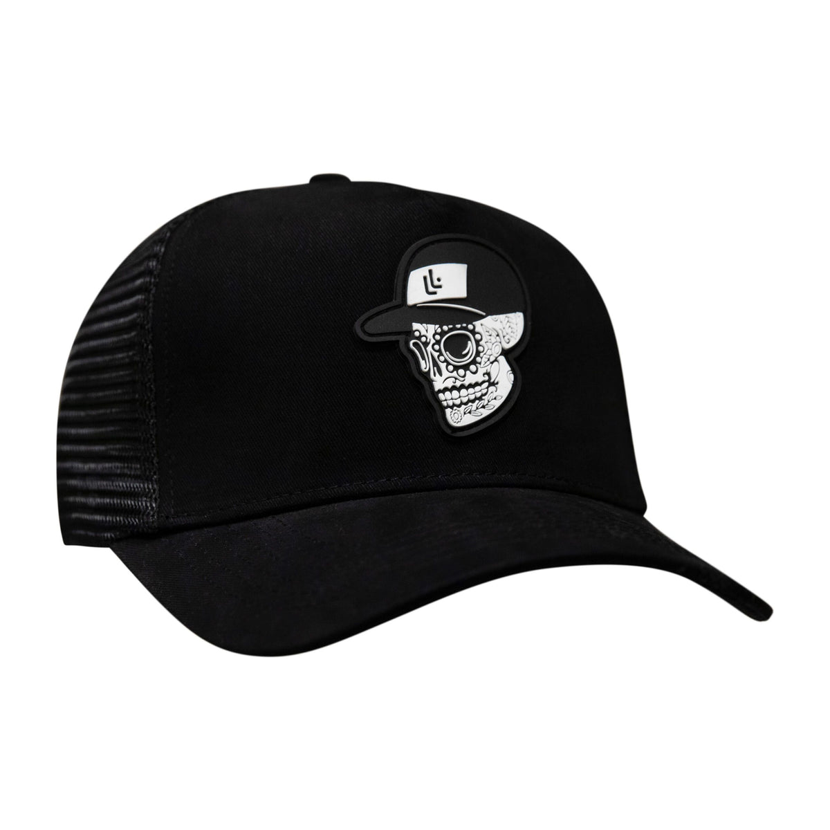 Dia De Los Muertos Black Trucker