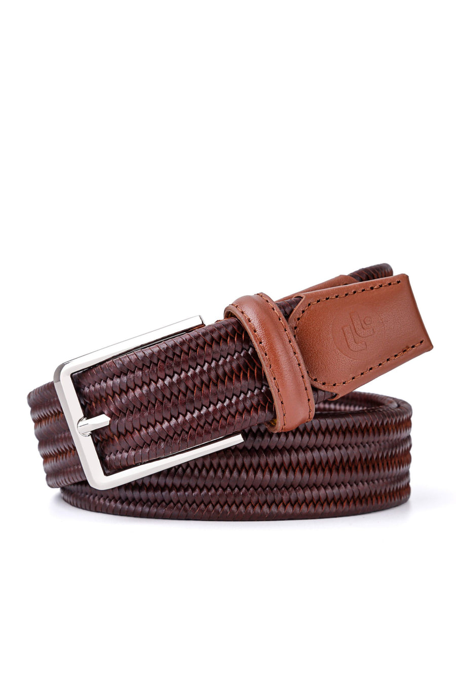 Stretchy Belt - Elastic Woven Rayon - Brown