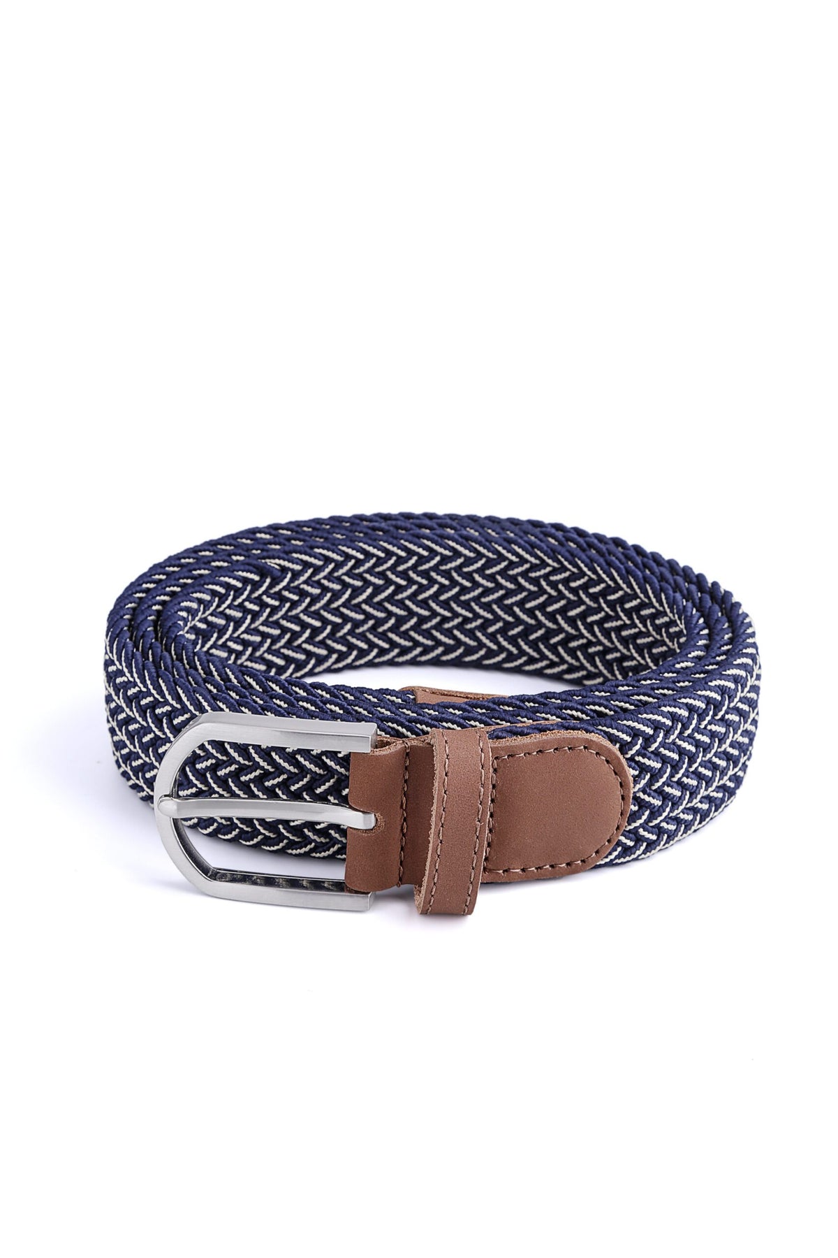 Stretchy Belt - Elastic Woven Fabric - Maritime