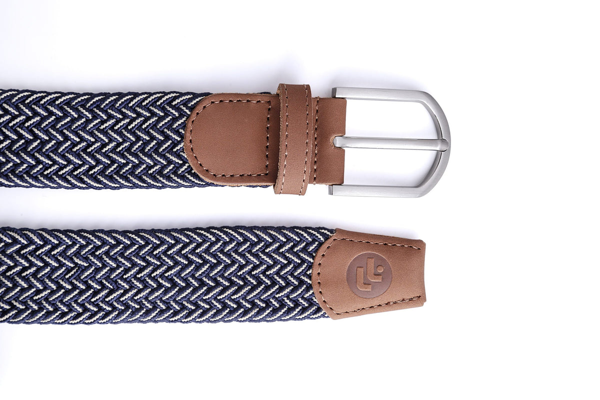 Stretchy Belt - Elastic Woven Fabric - Maritime