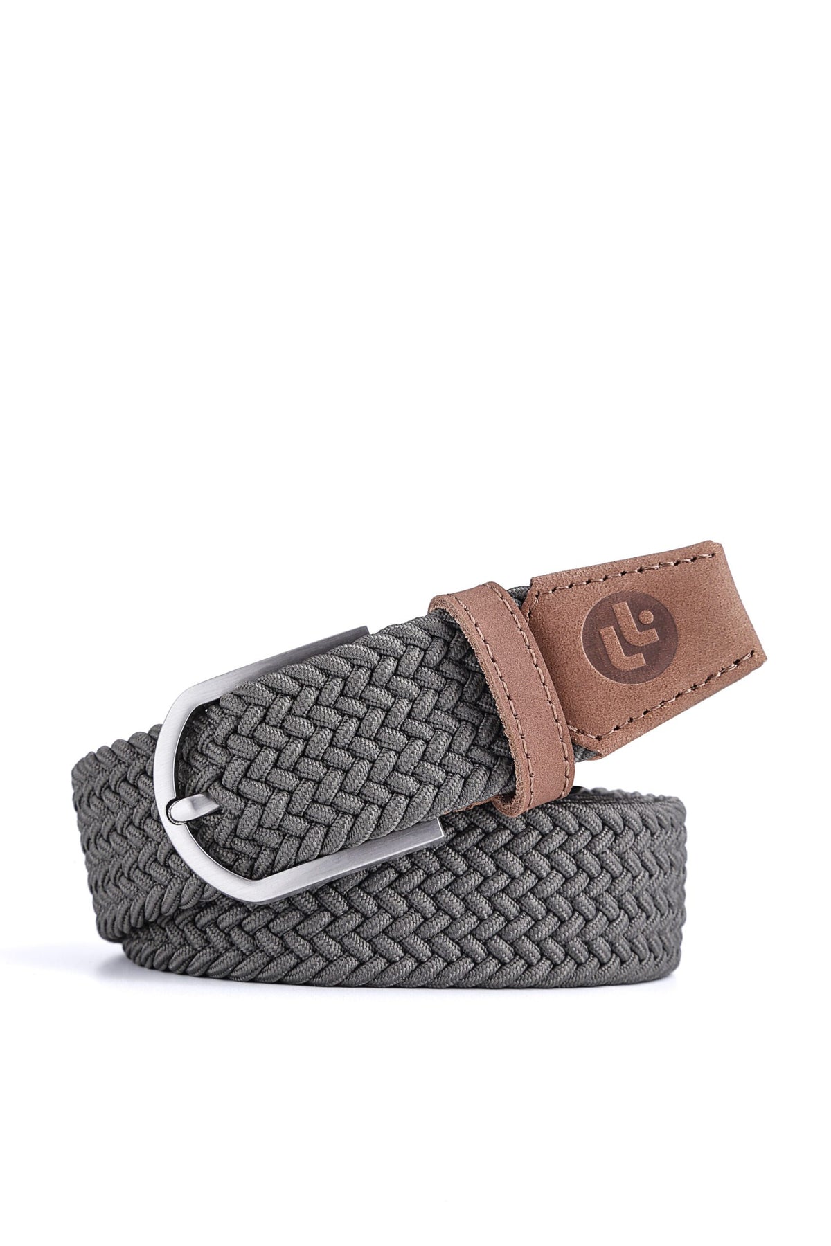 Stretchy Belt - Elastic Woven Fabric - Grey