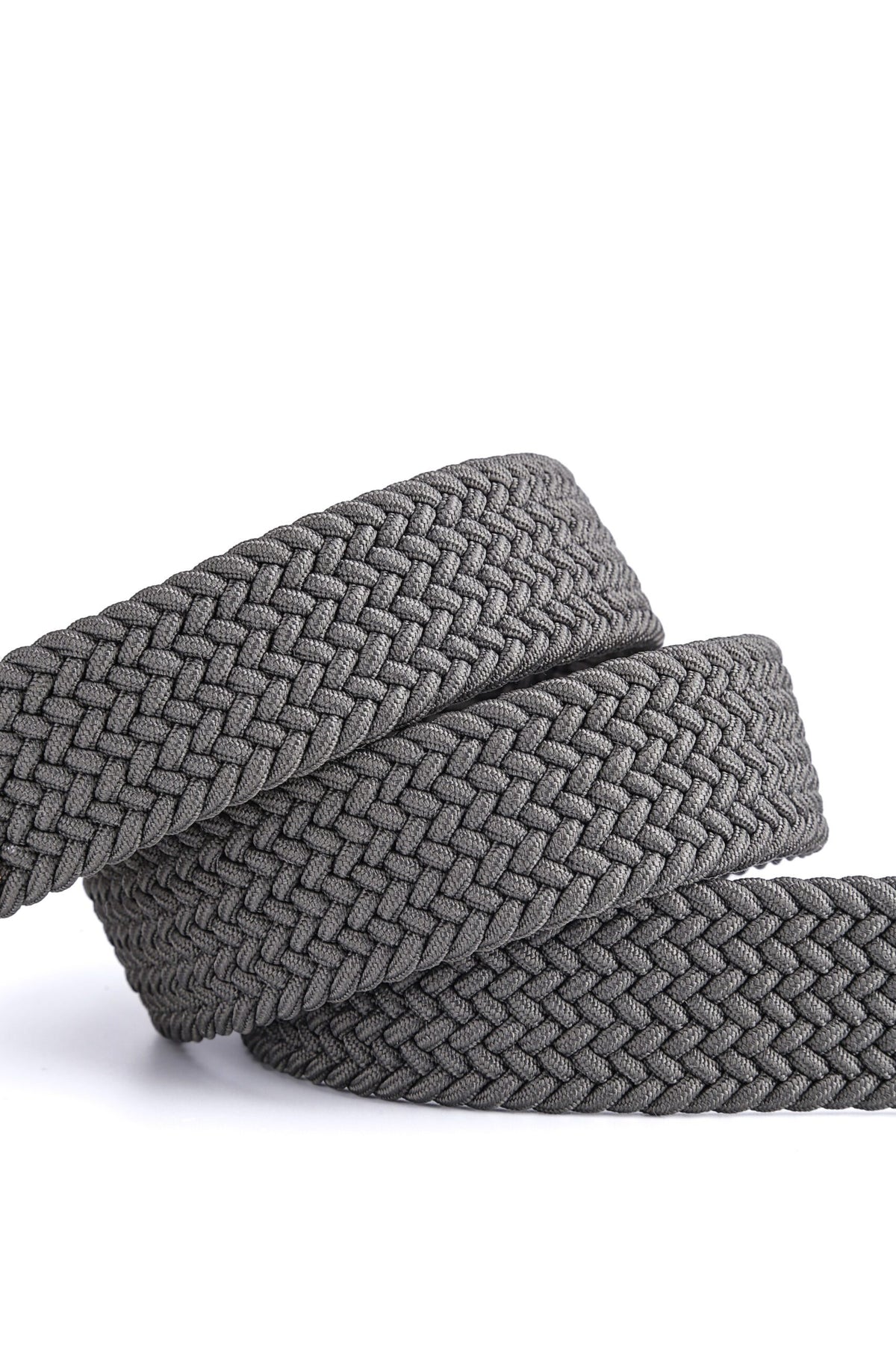Stretchy Belt - Elastic Woven Fabric - Grey