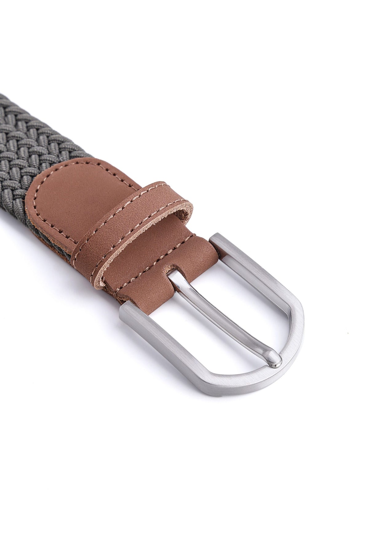 Stretchy Belt - Elastic Woven Fabric - Grey