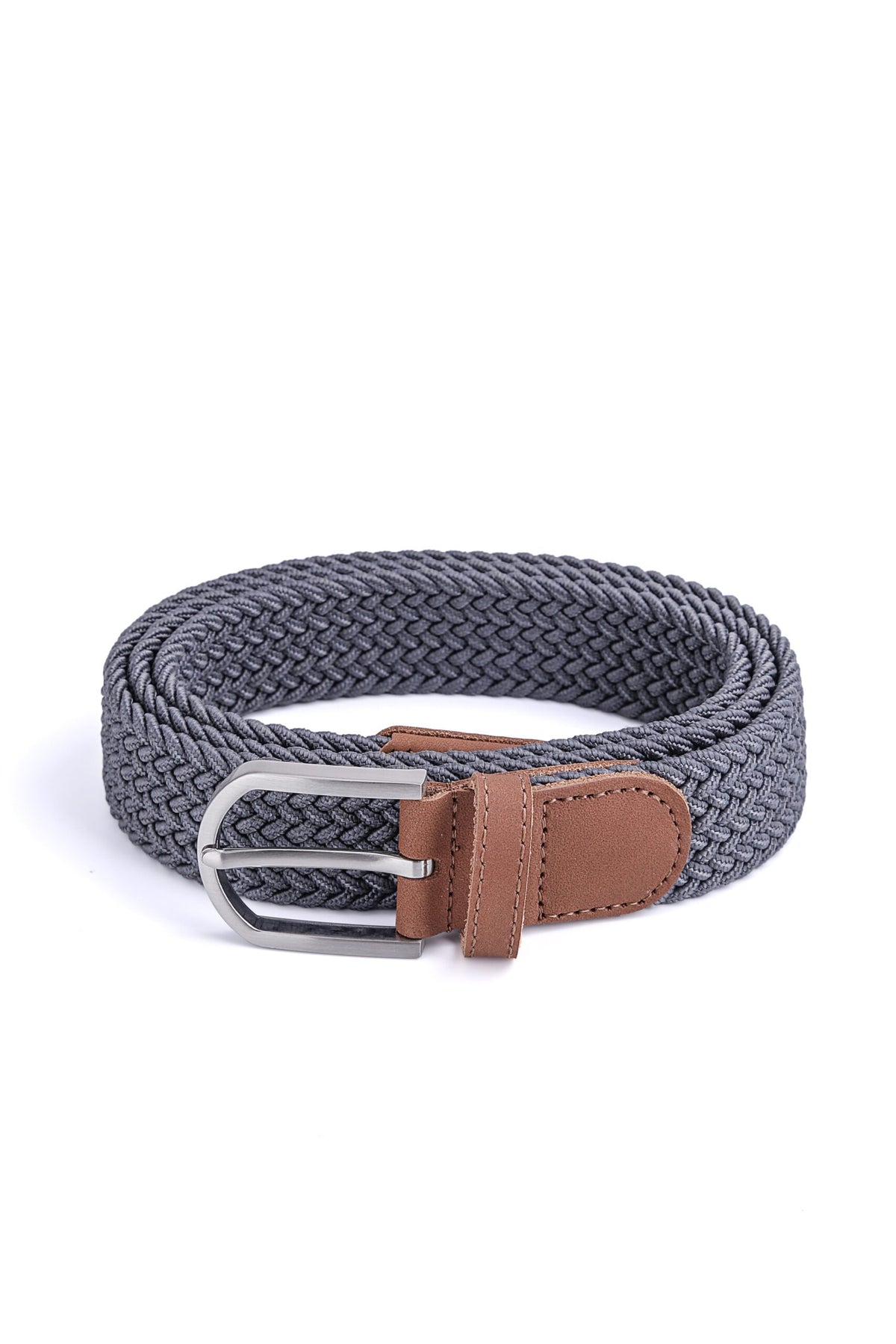 Stretchy Belt - Elastic Woven Fabric - English Stone