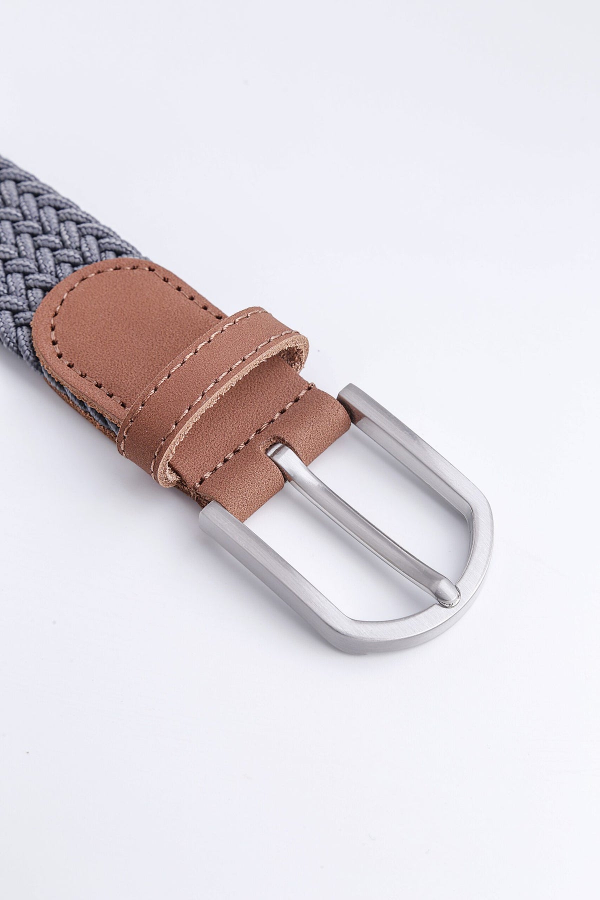 Stretchy Belt - Elastic Woven Fabric - English Stone