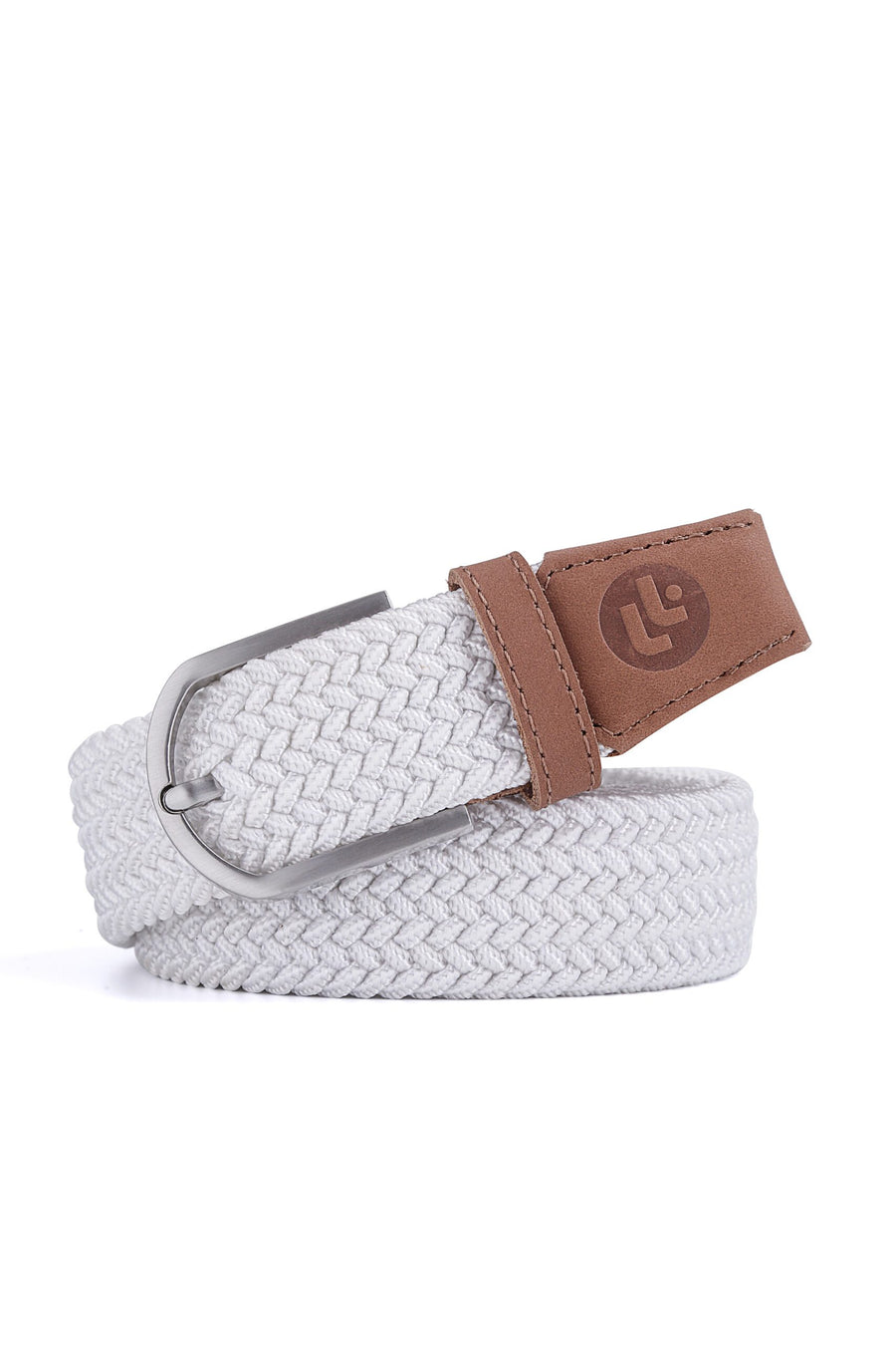 Stretchy Belt - Elastic Woven Fabric - Cloudy White