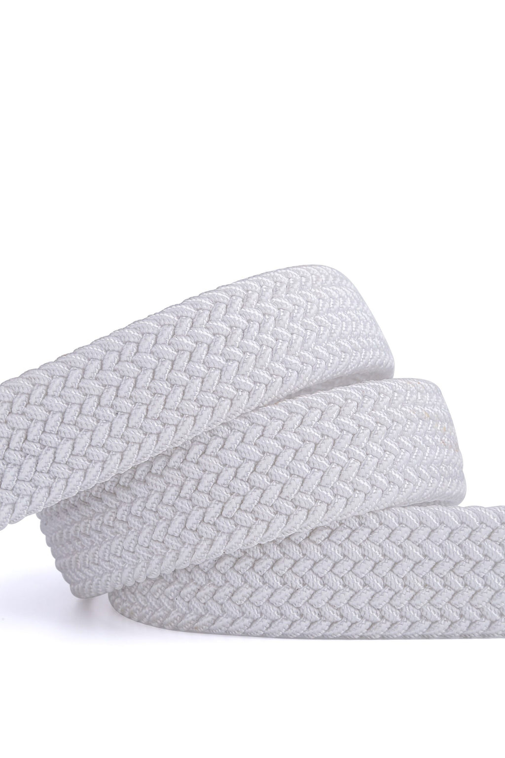 Stretchy Belt - Elastic Woven Fabric - Cloudy White