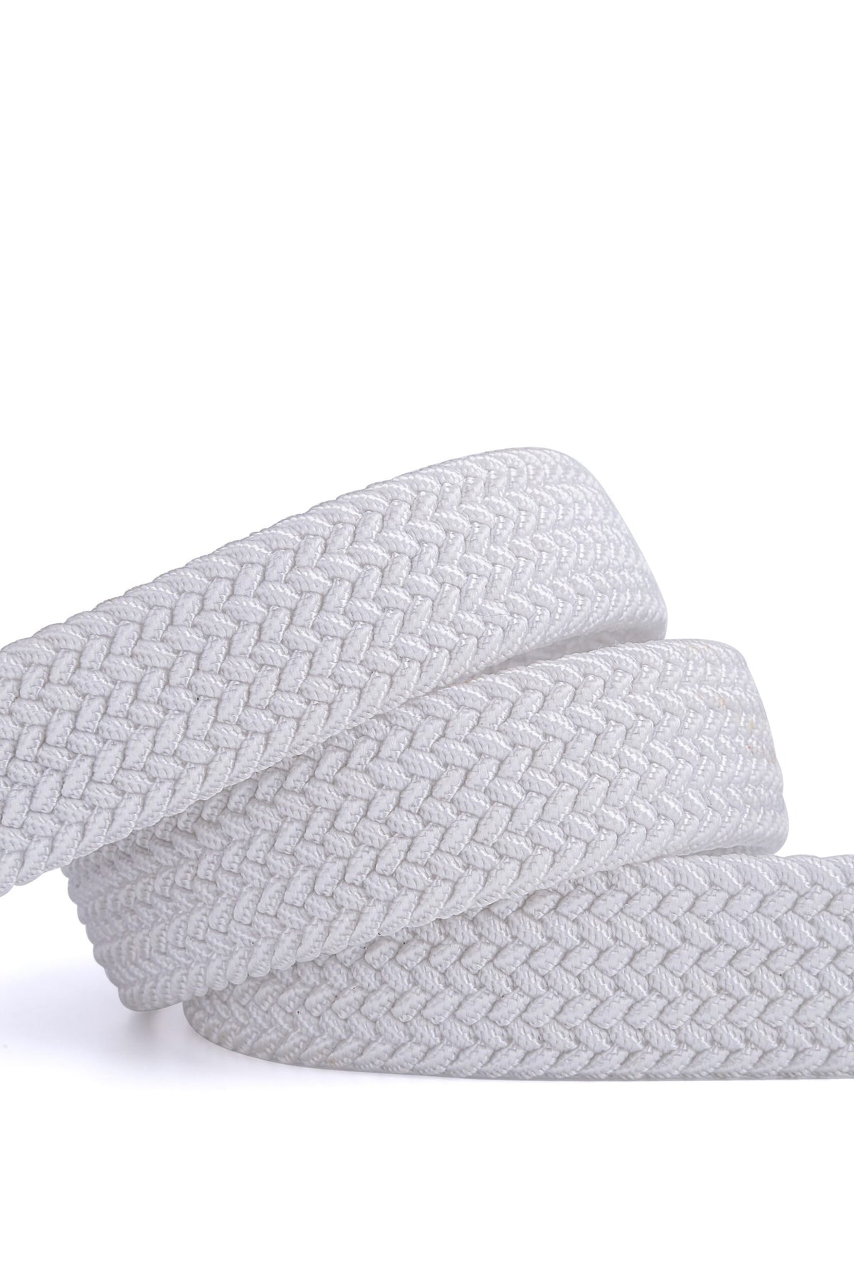 Stretchy Belt - Elastic Woven Fabric - Cloudy White