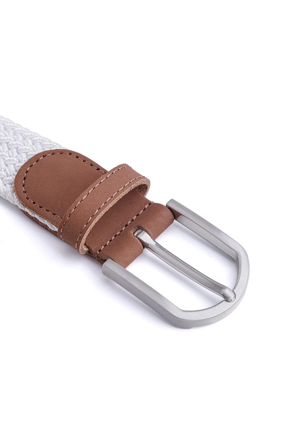Stretchy Belt - Elastic Woven Fabric - Cloudy White