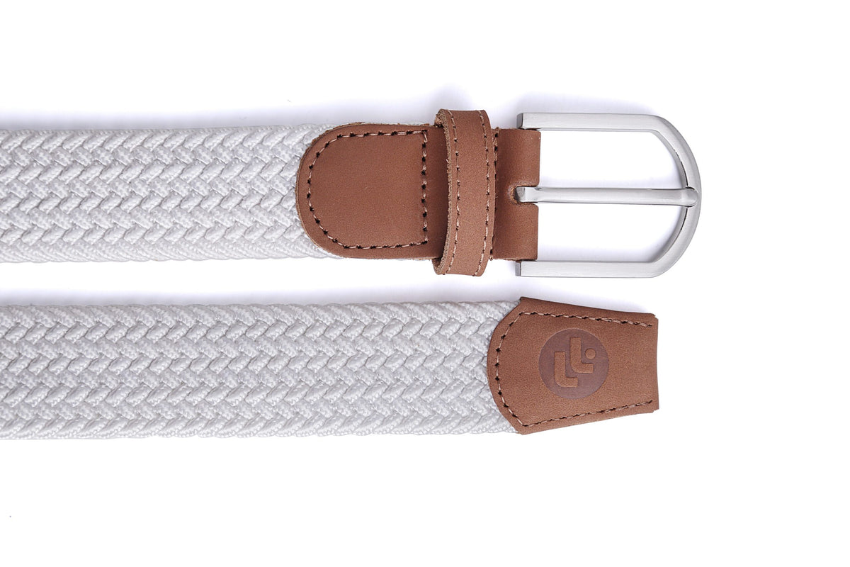 Stretchy Belt - Elastic Woven Fabric - Cloudy White