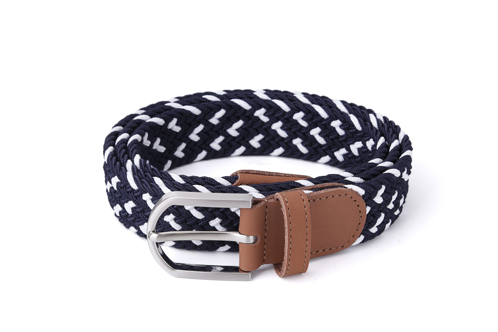 Stretchy Belt - Elastic Woven Fabric - Atlantic Waves