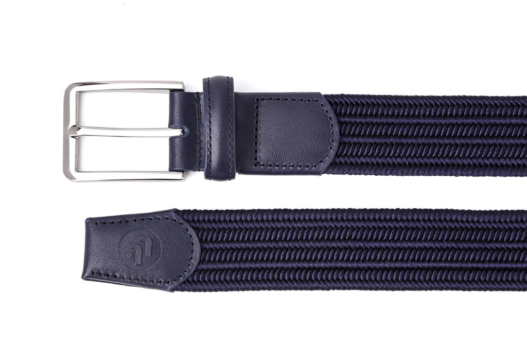 Stretchy Belt - Elastic Woven Rayon - Navy
