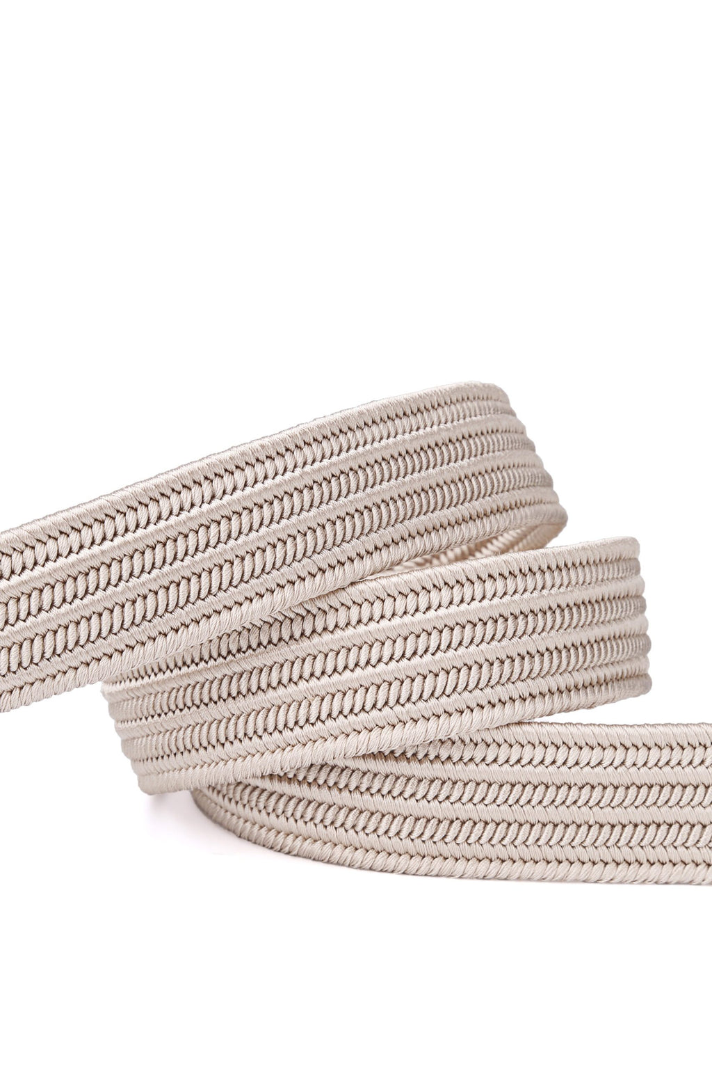Stretchy Belt - Elastic Woven Rayon - Beige