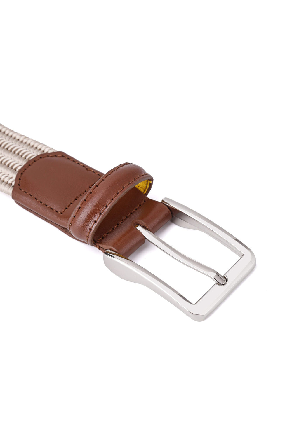Stretchy Belt - Elastic Woven Rayon - Beige