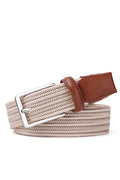 Stretchy Belt - Elastic Woven Rayon - Beige