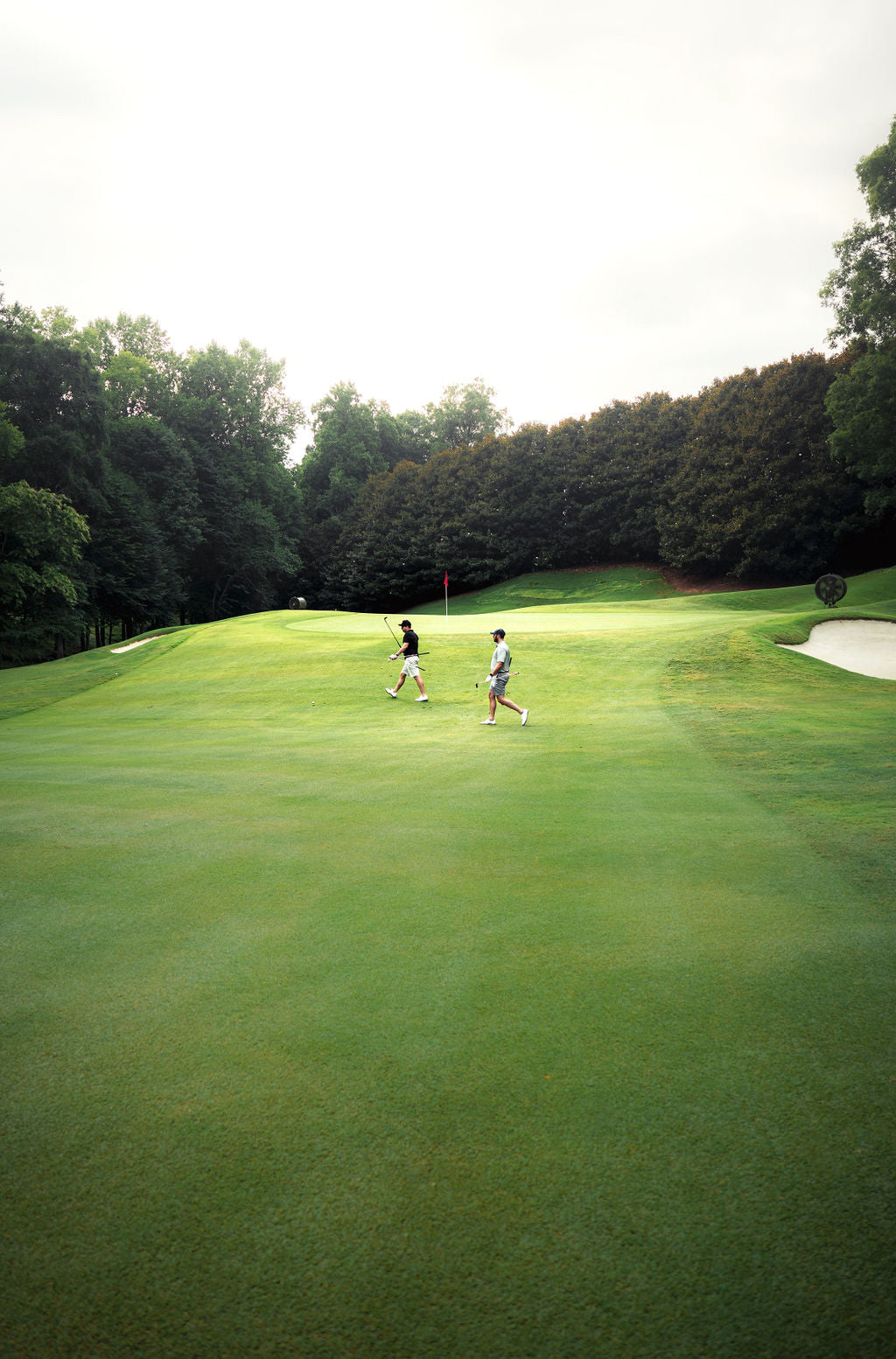 Stephen and Gavin walking up the fairway
